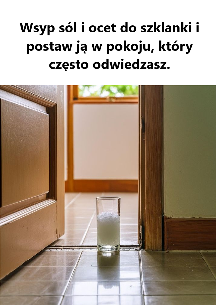 Wsyp sól i ocet do szklanki i umieść ją w pokoju, który często odwiedzasz. Oto dlaczego