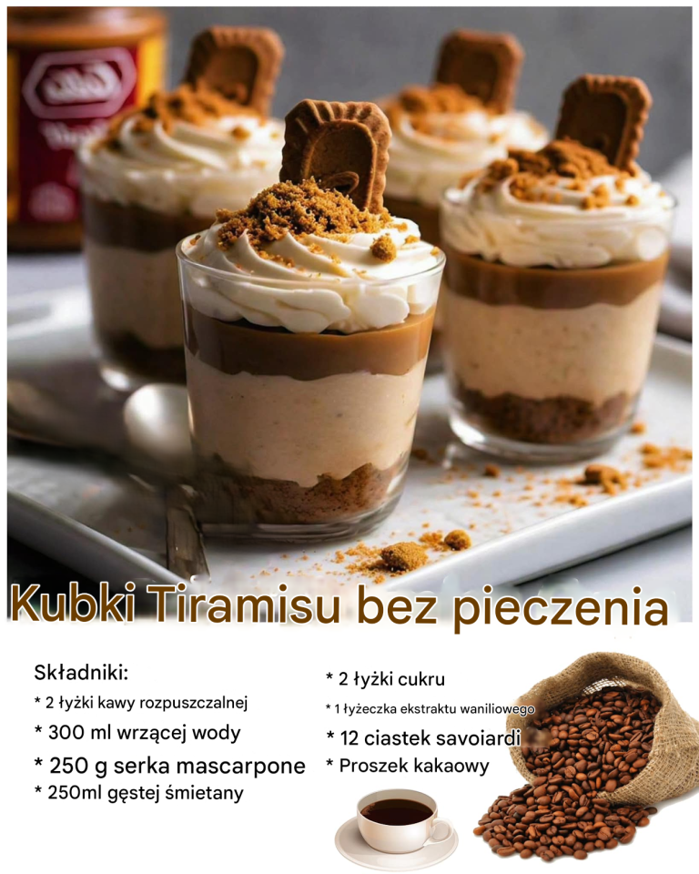 Tiramisu w kubeczkach bez pieczenia